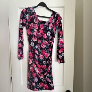 Ronny Kobo Collection Black Floral Long Sleeve Dress